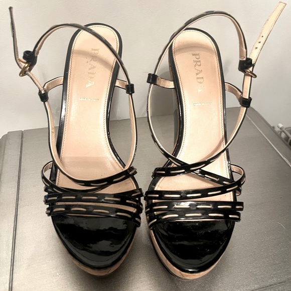 Authentic PRADA Black Patent Leather Sandals - Picture 5 of 5